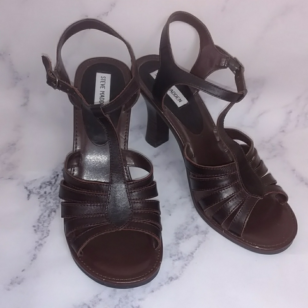 Steve Madden Brown Leather Heels 10M
